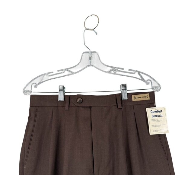 Paul Fredrick Mens Pants 31-R Brown  Worsted Wool Pants New Unhemmed - Picture 3 of 16